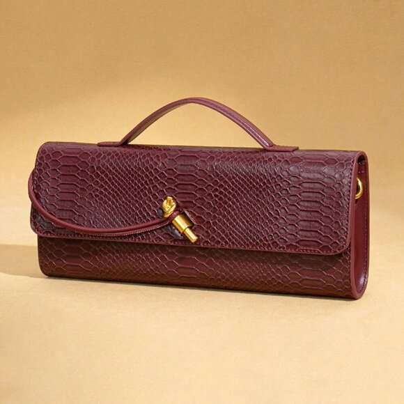 Handbags - Burgundy Preppy Women's Envelope Handbag